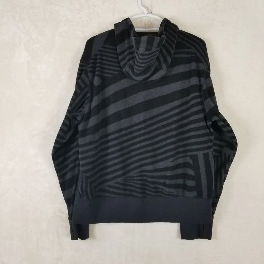 Staple Design‎ TEC Hoodie Mens Medium Black Grey Striped Fleece Knowmatic Kit